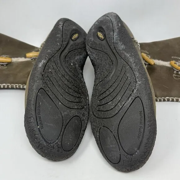 Keen Kaley Winter Boots Womens 10 Green Leather Faux Shearling Lined Toggle Zip