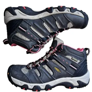 Keen Koven Mid Women’s 6.5 Dark Gray Pink Hiking Waterproof Boots 1011200