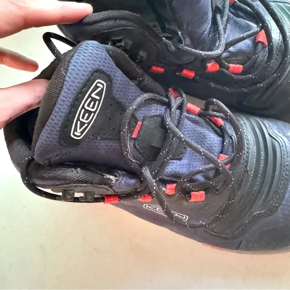 Keen MENS Tempo Flex Waterproof Hiking Boots Black Blue Size 8.5