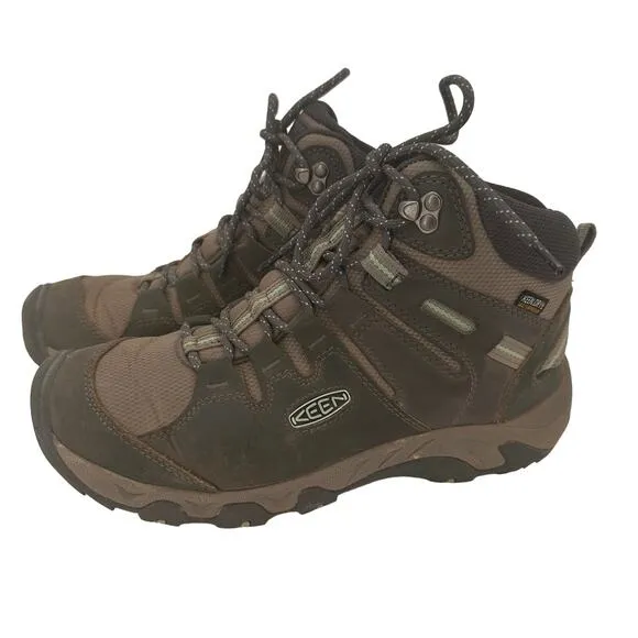 Keen Women's Brown Mid Steens Leather Waterproof Hiking Boots Size 9