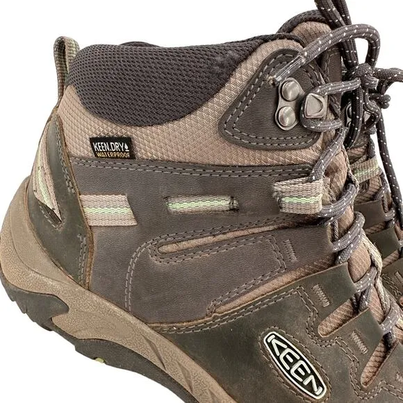 Keen Women's Brown Mid Steens Leather Waterproof Hiking Boots Size 9