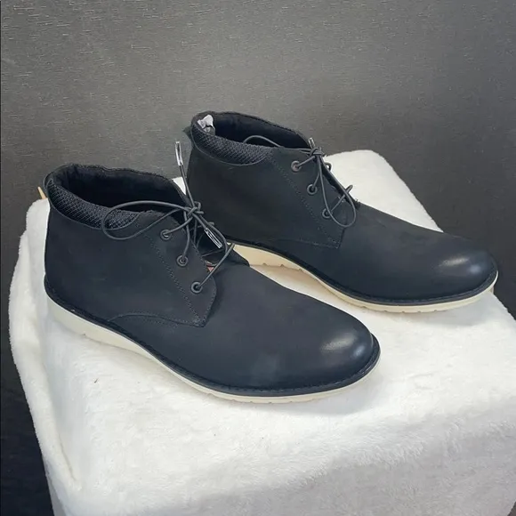 Kenneth Cole New York Black Techno Chukka Boots Minimalist Style