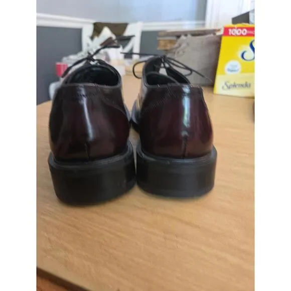 Kenneth Cole Reaction Cognac Leather Dress Shoes Square Toe Mens 9 Worn Once