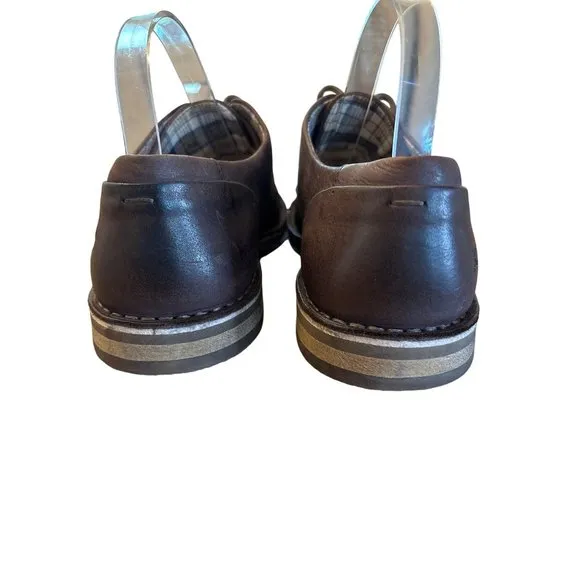 Kickers Mens Oxfords Shoes Brown Leather Plaid interior Wax Lace Ups Excellent C