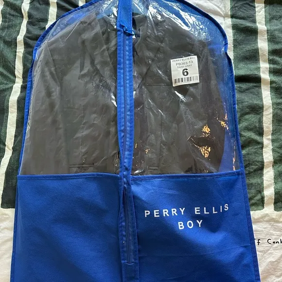 Kids Perry Ellis Charcoal Classic Suit Ensemble