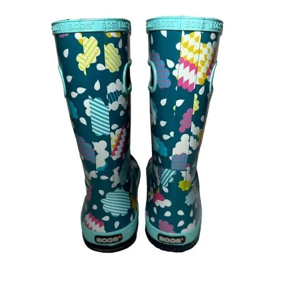 Kids youth winter boots Bogs size 5 blue floral