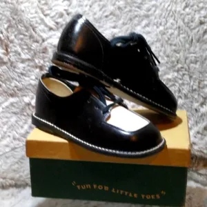 Kids vintage tuxedo shoes, black and white