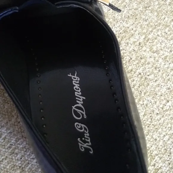 King Dupont Black Embossed Leather Dress Shoes