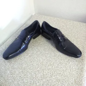 King Dupont Black Embossed Leather Dress Shoes