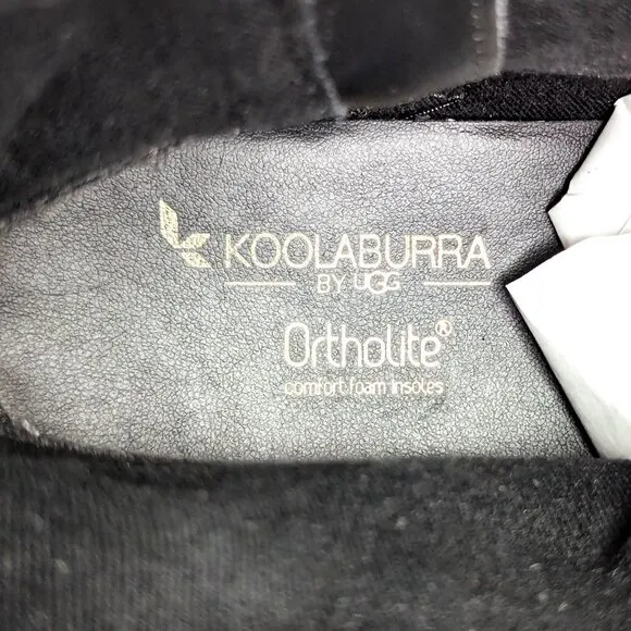 Koolaburra by UGG Women Elista Black Suede Strap Comfortable Winter Boots sz 6