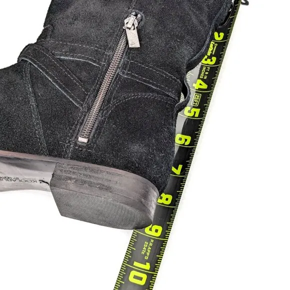 Koolaburra by UGG Women Elista Black Suede Strap Comfortable Winter Boots sz 6