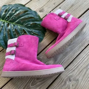 Koolaburra by UGG Pink Suede Amarah Boots Kids Size 5 = Women’s 7