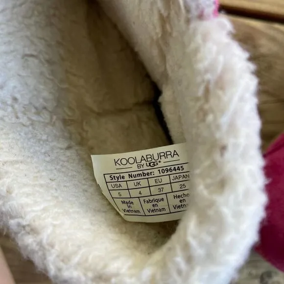 Koolaburra by UGG Pink Suede Amarah Boots Kids Size 5 = Women’s 7