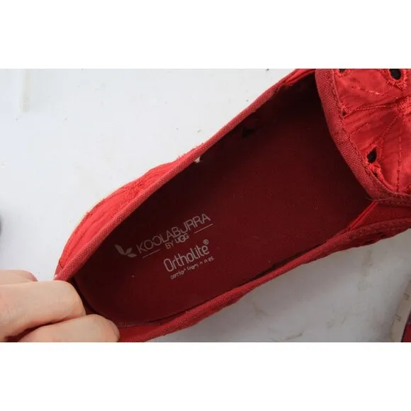 Koolaburra Sneakers Eyelet Red Women's Shoes Sz 8