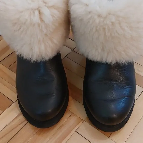 Koolaburra × Uggs La Volta winter boots sheepskin and real fur wool size 6