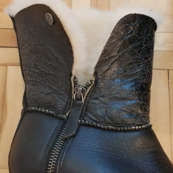 Koolaburra × Uggs La Volta winter boots sheepskin and real fur wool size 6