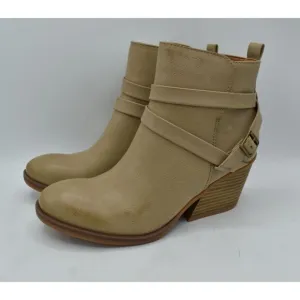 Korks by Kork Ease Womens Size 7 Heidi Cream PU Block Heel Booties Boots Shoes