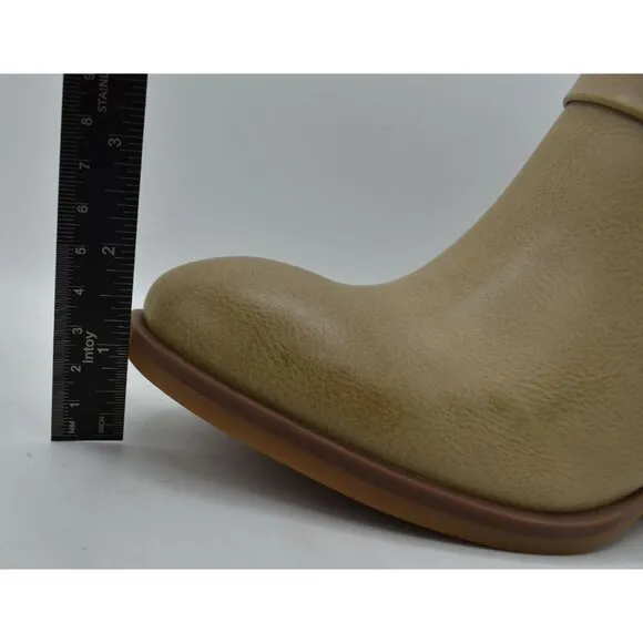 Korks by Kork Ease Womens Size 7 Heidi Cream PU Block Heel Booties Boots Shoes