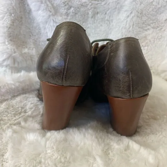 KORKS Kork-Ease Estella  olive green lace up leather ankle boots booties 9.5