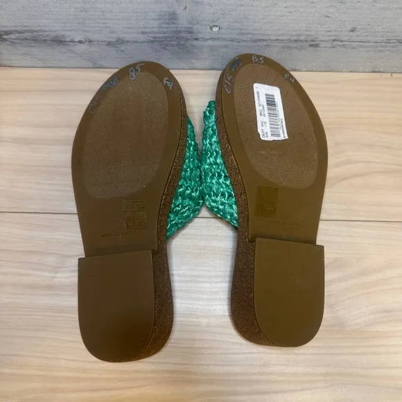 KURT GEIGER NWOB London Eagle Crochet Cork Woven Slide Sandals