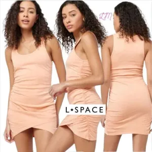 L‎ Space Wildwood Mini Ruched  Dress Tangy Orange Size XS