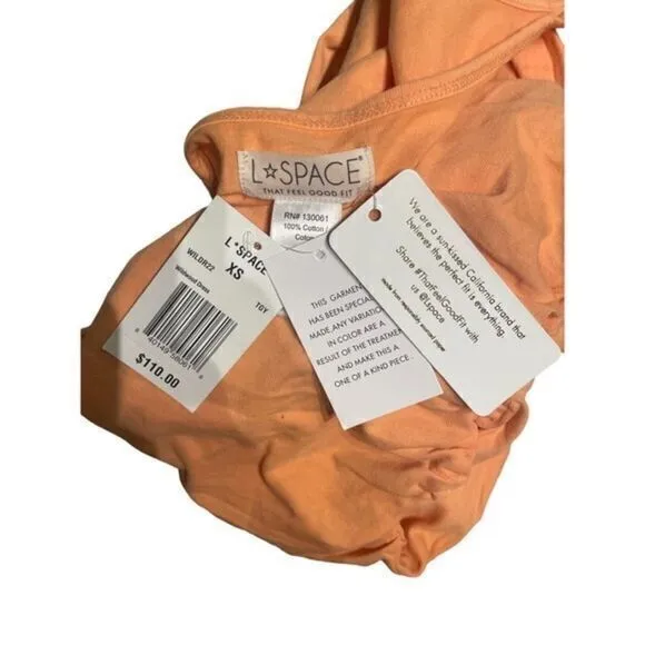 L‎ Space Wildwood Mini Ruched  Dress Tangy Orange Size XS