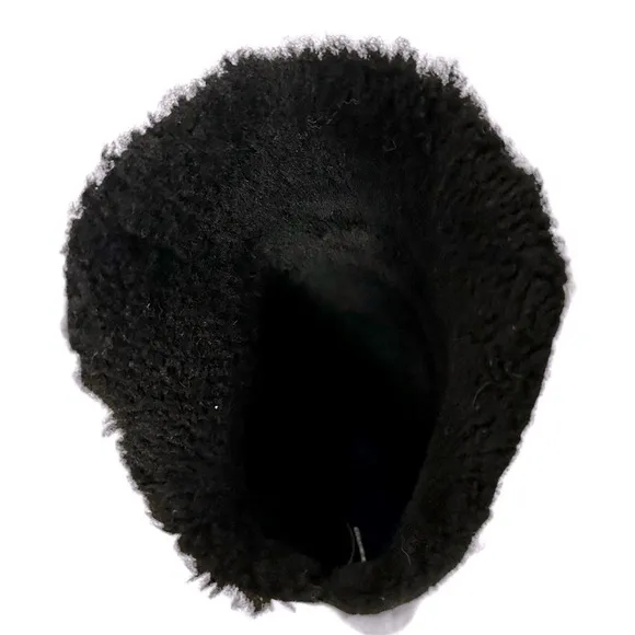 La Canadienne Black Soft Leather Winter Boots Sherpa Lined Size 7.5
