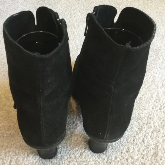 La Canadienne Waterproof Winter Suede Boots Black Heeled Size 8