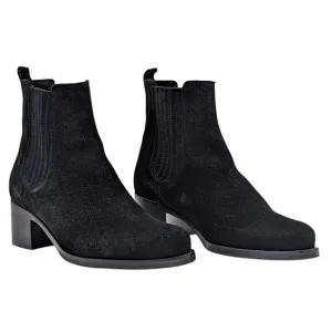 La Canadienne / Women Princeton Chelsea Western Vibram Black Suede Boots Size 6