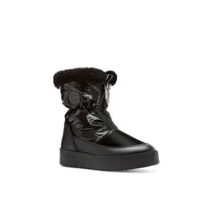 LA CANADIENNE Womens Black Mixed Media Eileen Round Toe Platform Winter Boots 38