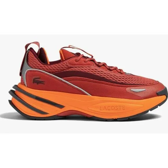 Lacoste Mens Odyssa Textile Sneakers Color Red/Orange Shoes 10