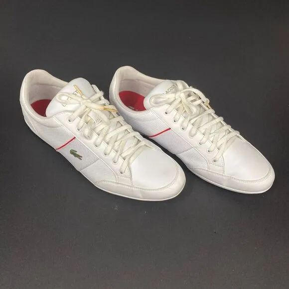 Lacoste Nivolor 0721  1 P CMA Mens White Leather Lifestyle Sneakers Shoes Sz 12