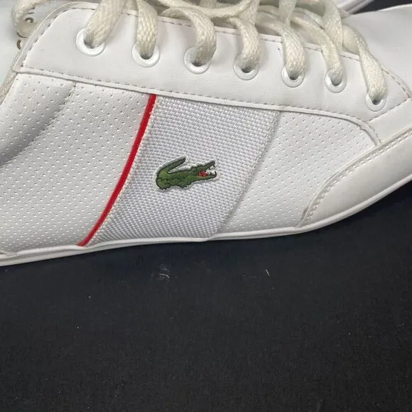Lacoste Nivolor 0721  1 P CMA Mens White Leather Lifestyle Sneakers Shoes Sz 12