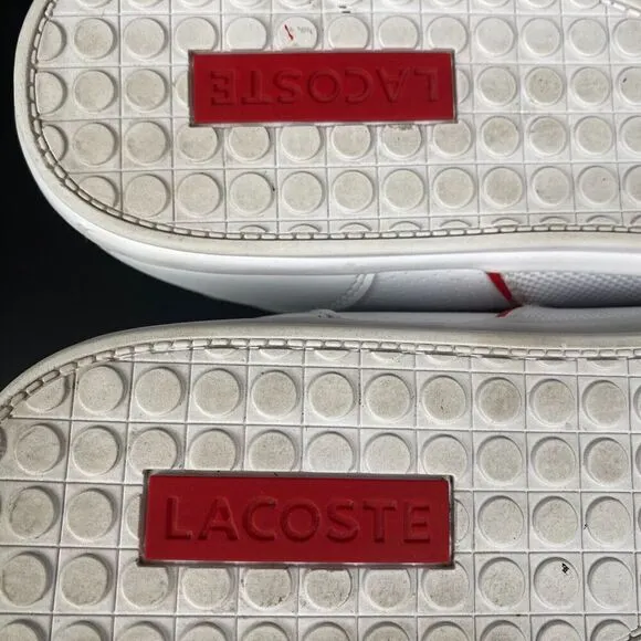 Lacoste Nivolor 0721  1 P CMA Mens White Leather Lifestyle Sneakers Shoes Sz 12