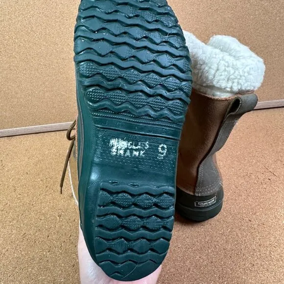 LaCrosse Vintage Women's Size 9 Shearling Winter Duck Boots Green &amp; Brown