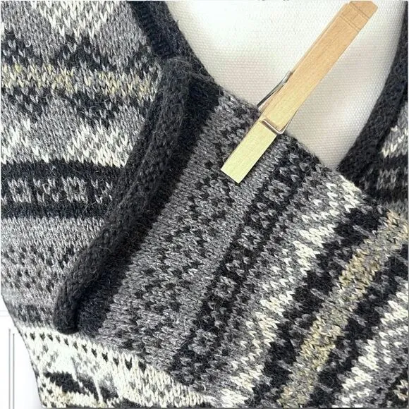Lane Bryant Fair Isle Blue Tunic Sweater Wool Blend V Neck Venezia SZ 22/24