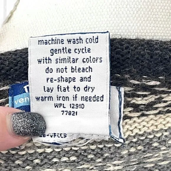 Lane Bryant Fair Isle Blue Tunic Sweater Wool Blend V Neck Venezia SZ 22/24