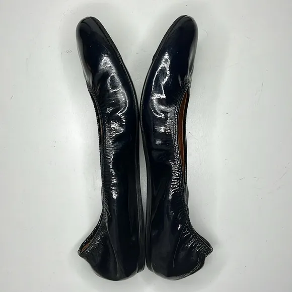 Lanvin Ballet Flats Napa Calfskin Navy Blue Patent Leather Women’s Size US 7.5