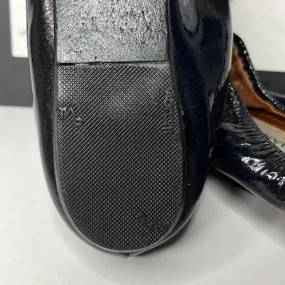 Lanvin Ballet Flats Napa Calfskin Navy Blue Patent Leather Women’s Size US 7.5