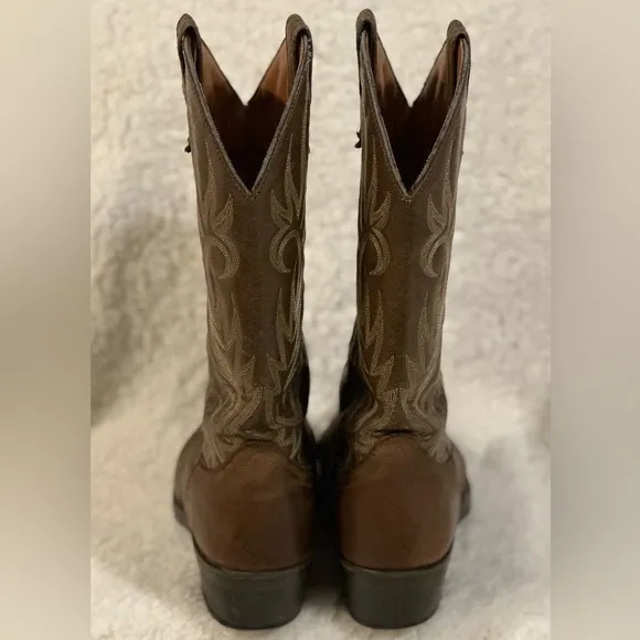 Laredo Lea Vamp Fox Brown Leather Western Cowboy Boots Womens 7.5M Casual Dress