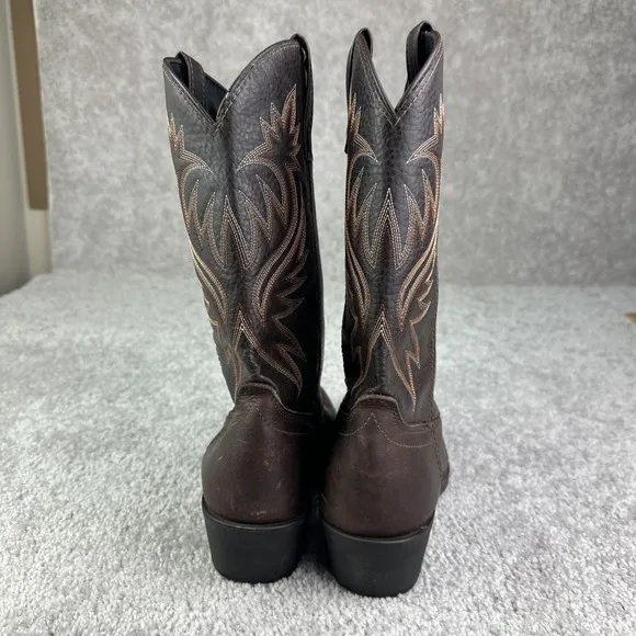 Laredo Mens Western Boots 4243 Cowboy Almond Toe Pull On Brown Leather Sz 8.5D