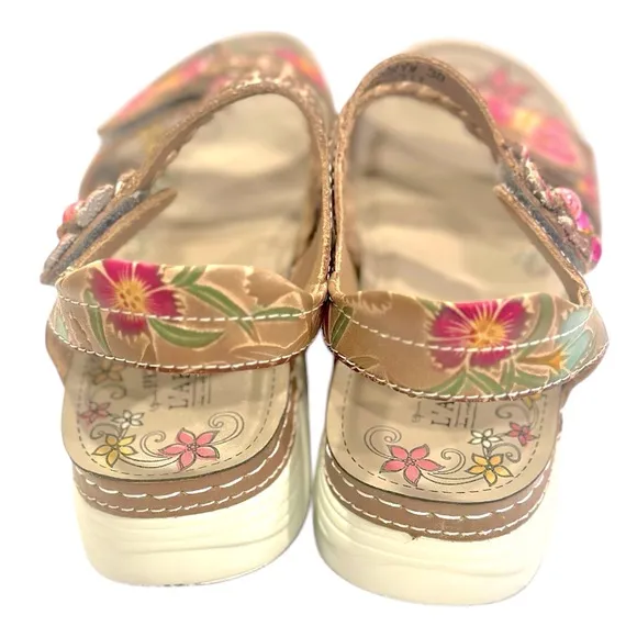 L'Artiste Brissa Sandals- Grey/Multicolor Butterfly Floral Print Women’s Sandals