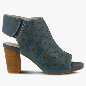 L’Artiste Women's Blue Open-Toe Block Heel