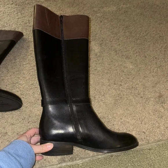 Lauren by Ralph Lauren Makaila Women's Brown/Black Polo Riding Boots Sz 7.5 EUC