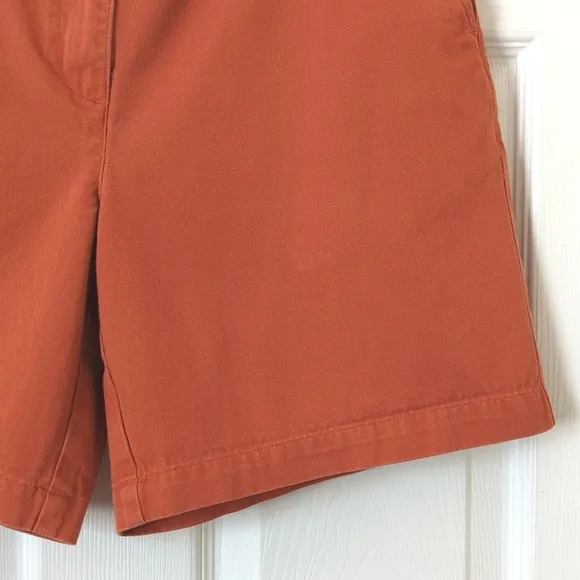 Lauren Ralph Lauren Classic Twill Cotton High Waisted Wide Leg Shorts Orange 4