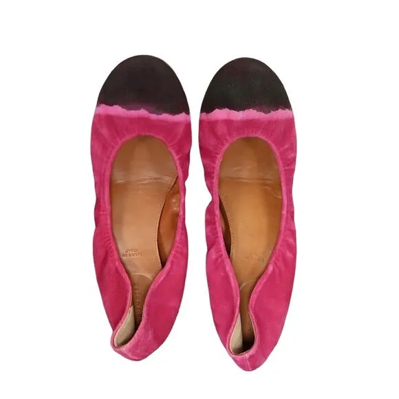 Leifnotes Shoes Womens 39 Ballet Flats Fashion Leather Anthropologie Pink Black