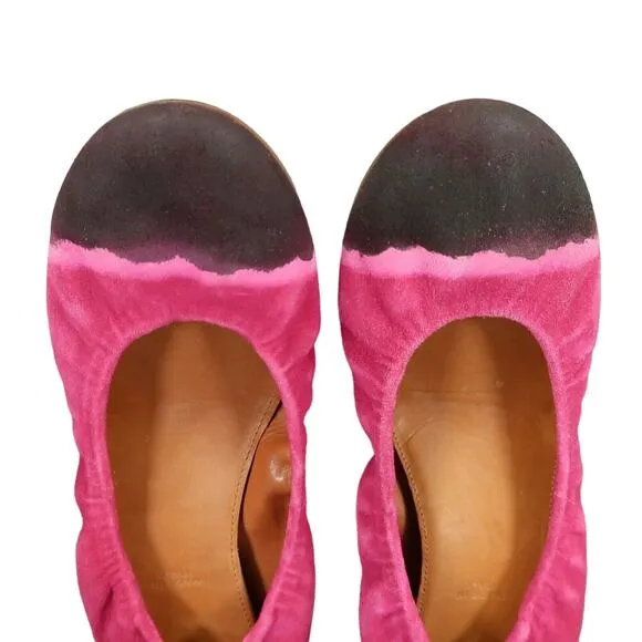 Leifnotes Shoes Womens 39 Ballet Flats Fashion Leather Anthropologie Pink Black