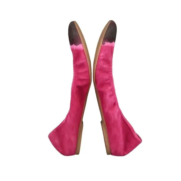 Leifnotes Shoes Womens 39 Ballet Flats Fashion Leather Anthropologie Pink Black
