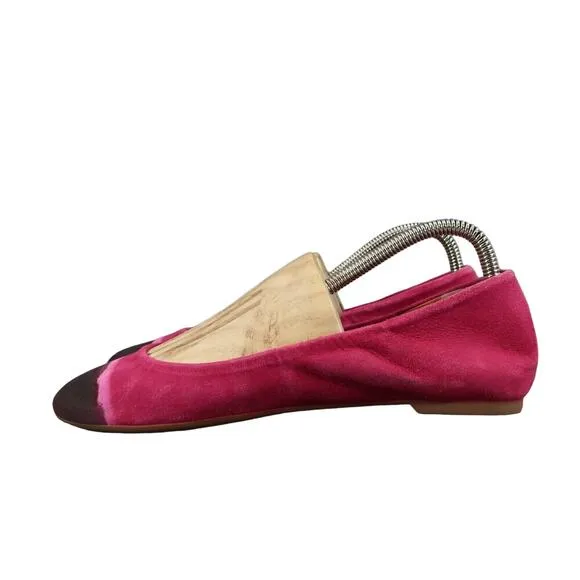 Leifnotes Shoes Womens 39 Ballet Flats Fashion Leather Anthropologie Pink Black