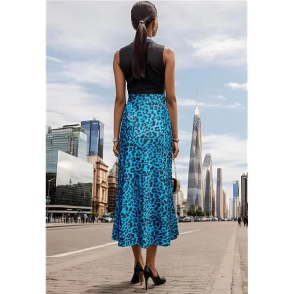 Leopard Skirt for Women Leopard Blue